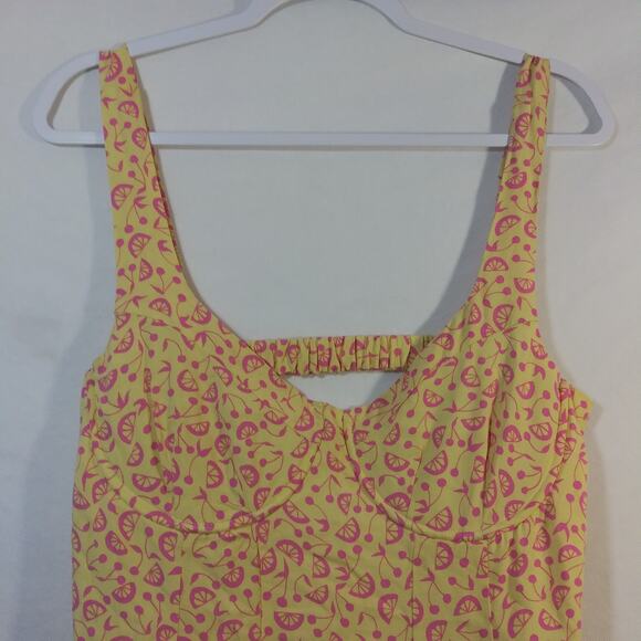 LA Hearts Pacsun Yellow Lemon & Cherry Summer Mini Dress Size L - Picture 3 of 8